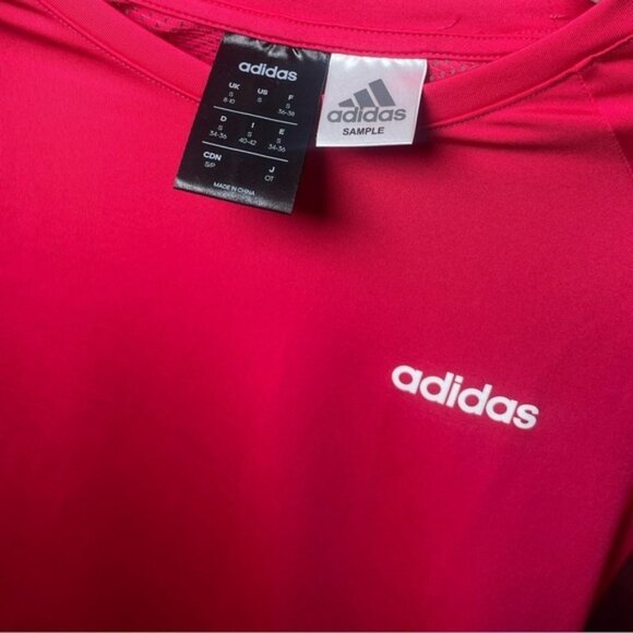 Adidas Small Tshirt Pink Athletic Workout Gym Running Yoga Tops Short Sleeve Y2K - Picture 4 of 6